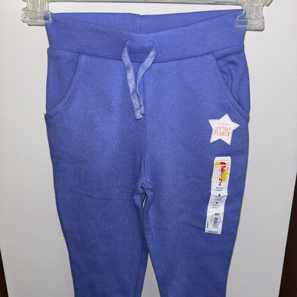 Jumping Beans Girls Softest Fleece Jogger Pants Size 4 NWT